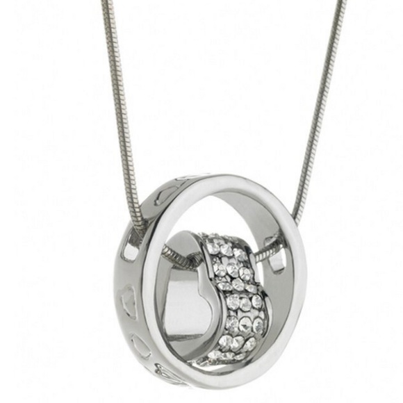 Swarovski Jewelry - Swarovski Crystal Heart in Circle Silver Necklace